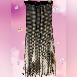 Lapis lattice work midi skirt